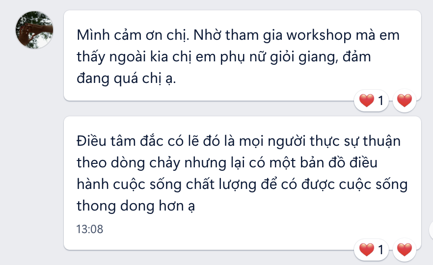 Phản hồi học viên sau Workshop cùng Emma