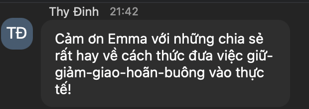 Phản hồi học viên sau Workshop cùng Emma